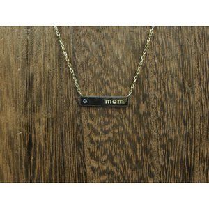16" Sterling Silver Gold Plated Single CZ Mom Necklace Vintage